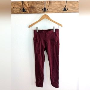 alexo athletica wine red concealed carry leggings size medium
